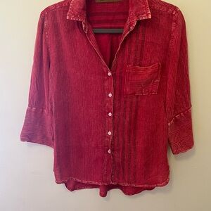 Red Button-Up Shirt